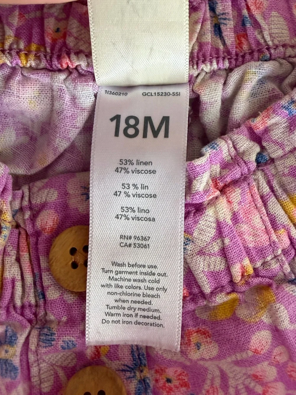 OshKosh B'gosh Lavender Floral Button-Front Toddler Dress